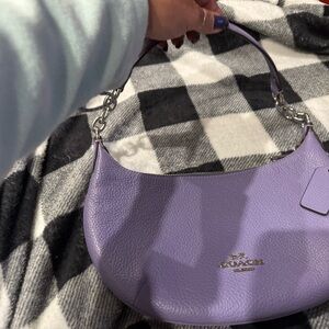 Coach Purple Leather Shoulder Bag